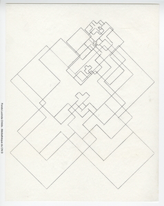Figure géométrique manuscrite indiquant le tracé indifférencié pour l'interprète [ca 1976].