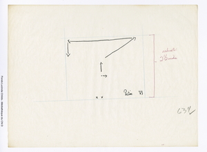 Croquis de parcours manuscrit sur papier calque : "Pastime'63" [ca février 1973].
