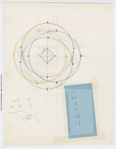 Diagramme manuscrit avec grille de construction [ca 1976].