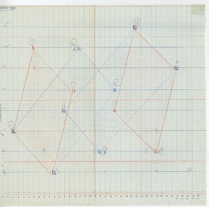 Croquis de parcours manuscrit pour un interprète de la partie 2 "Race" [ca 1981]