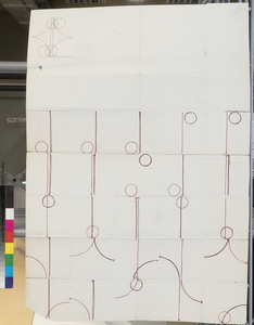 Partition chorégraphique manuscrite comprenant le diagramme en haut à gauche (1975).