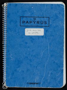 Cahier "Papyrus" bleu à spirale "Je ne suis pas un artiste" (2006)